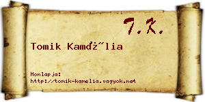 Tomik Kamélia névjegykártya